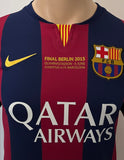 2014-2015 FC Barcelona Home Shirt Lionel Messi Final Berlin Champions League Pre Owned Size S