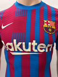 2021-2022 FC Barcelona Home Shirt Dani Alves Player Issue Kitroom Mint Size M