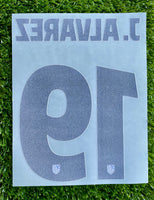 2025-2026 Atlético de Madrid Home Name Set and Number Julián Álvarez Champions and Cup Textprint