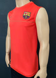 2008-2009 FC Barcelona Sleeveless Training Shirt Treble Pre Owned Size L