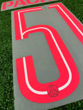 2025-2026 Paris Saint Germain Name Set, Number, Star and Patches Kit Fourth Willian Pacho Champions League MonBlason