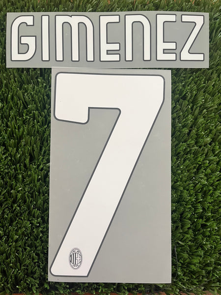 2024-2025 AC Milano Home Name Set and Number Santiago Gimenez Player Issue Lega Calcio Stilscreen Adult Size