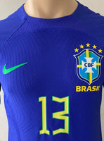 2022-2023 Brazil Away Shirt Dani Alves Player Issue New BNWT Size M