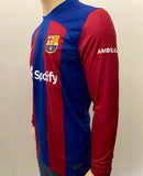 2023-2024 FC Barcelona Home Shirt Raphael Diaz “Raphinha” Long Sleeve Champions League New BNWOT Size M