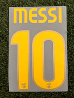 2008-2009-2010 FC Barcelona Home Name Set and Number Lionel Messi Reissue La Liga and Champions Adult Size