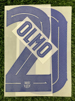 2024-2025 Dani Olmo 20 FC Barcelona Third kit Name Set and Number Champions League Cup Player Issue TextPrint