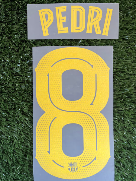 2025-2026 FC Barcelona Home Name Set and Number Pedro Gonzalez “Pedri” Cup and Champions Textprint