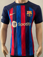 2022-2023 FC Barcelona Home Shirt Koundé Champions League Kitroom Player Issue Mint Condition Size L