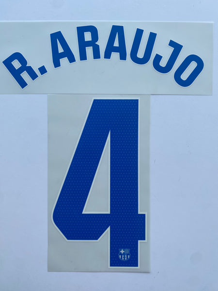 2023 2024 Barcelona FC R. ARAUJO 4 Away Shirt Name Set and Number Player Issue La Liga Adult Size TextPrint