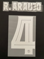 2023 2024 Barcelona R. ARAUJO 4 Home Shirt Name Set and Number Player Issue UCL/ Copa del Rey Adult Size TextPrint