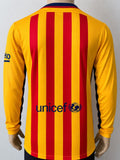 2015-2016 FC Barcelona Away Shirt Senyera LaLiga Long Sleeve Pre Owned Size M
