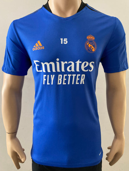2021-2022 Real Madrid Training Shirt Prepared for Fede Valverde Kitroom Player Issue Pre Owned Size M