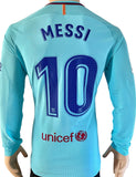 2017-2018 FC Barcelona Away Shirt Lionel Messi Player Issue Kitroom LaLiga Long Sleeve BNWT Size L (Fitted)