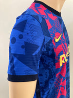 2021-2022 FC Barcelona Third Shirt De Jong Player Issue Authentic European Competition Mint Size M