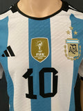 2023 Argentina National Team World Champions Home Shirt Messi Qualifiers Player Issue 3 Stars New BNWT Size L