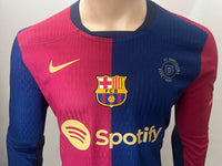2024-2025 FC Barcelona Home Shirt Player Issue Kitroom 125 Years Anniversary Old Spotify Long Sleeve New BNWOT Multiple Sizes (Fitted)