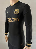 2020-2021 FC Barcelona Away Shirt Player Issue Kitroom Long Sleeve Champions BNWOT size M (Fitted)