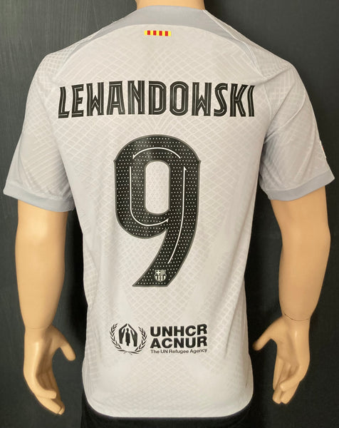 2022-2023 FC Barcelona Player Issue Third Shirt Lewandowski Champions League BNWT Size L