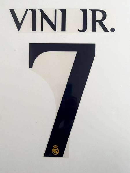 2023 2024 Real Madrid Home Name Set VINI JR. 7 Player Issue Avery Dennison for adult