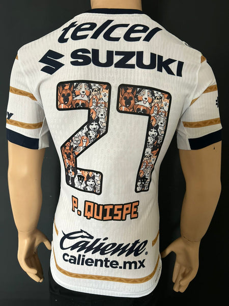 2024-2025 UNAM Pumas Home Shirt Piero Quispe Player Issue Kitroom 70 years Special Edition for the dogs Mint Size M (Fitted)