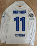 PRE ORDER  2023-2024 FC Barcelona Away Shirt Raphael Dias Raphinha Player Issue Kitroom Long Sleeve Champions Mint Size M (Fitted)
