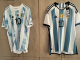 2021 and 2023 Argentina Home Shirts Combo Lionel Messi Player Issue Authentic Size L