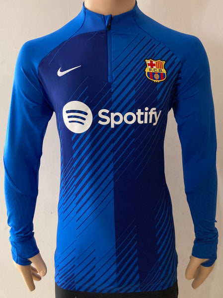 2023-2024 FC Barcelona Training Shirt Drill Top Blue New BNWT Size L (Fitted)