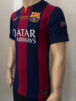 2014-2015 FC Barcelona Home Shirt Lionel Messi Final Berlin Champions League Pre Owned Size S