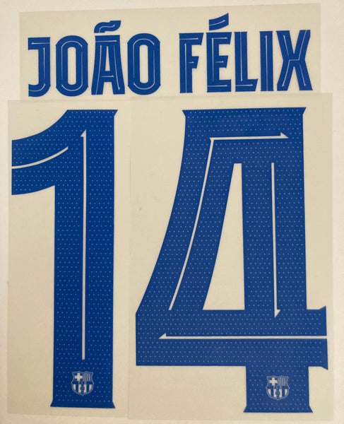 2023 2024 FC Barcelona João Félix Away Name set and number Champions League Copa del Rey Player Issue Text Print