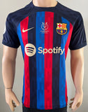 2022-2023 FC Barcelona Home Shirt Alejandro Balde Supercopa Pre Owned Size M
