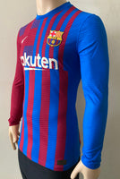 2021-2022 FC Barcelona Long Sleeve Home Shirt Kitroom Player Issue Mint Condition Size M