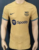 2022-2023 FC Barcelona Away Shirt Player Issue Authentic Gold Mint Size M