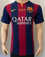 2014-2015 FC Barcelona Home Shirt Lionel Messi Final Berlin Champions League Pre Owned Size S