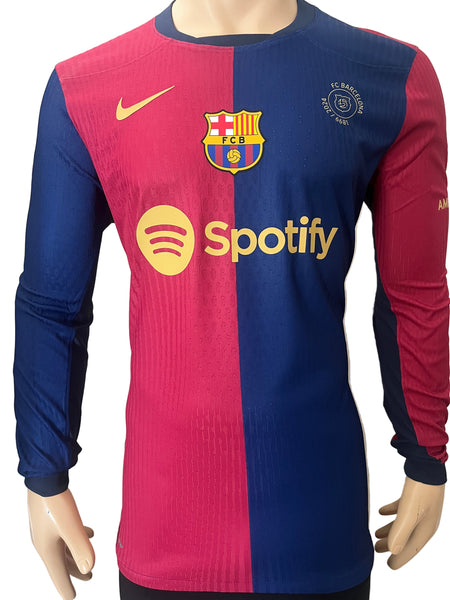 2024-2025 FC Barcelona Home Shirt Player Issue Kitroom 125 Years Anniversary Old Spotify Long Sleeve New BNWOT Multiple Sizes (Fitted)