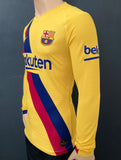 2019-2020 FC Barcelona Away Shirt Jordi Alba Player Issue Kitroom Long Sleeve King Cup Mint Size M