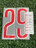 2024-2025 Paris Saint Germain Home Name and Number Set Barcola Player Issue Champions Monblason Adult Size
