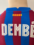 2021-2022 FC Barcelona Home Shirt Ousmane Dembele Player Issue Kitroom Supercup Mint Size M (Fitted)