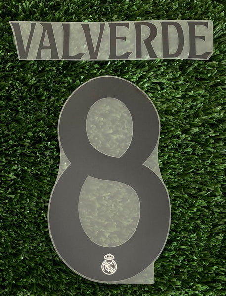 2024-2025 Valverde Real Madrid Home Name Set and Number Player Issue Champions League Avery Dennison