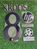 2023-2024 Real Madrid CF Home Kit Name Set and Patches Toni Kroos Avery Dennison