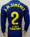 2025-2026 Atletico Madrid Away Shirt Jose Maria Gimenez Player Issue Kitroom Long Sleeve La Liga New (Fitted)