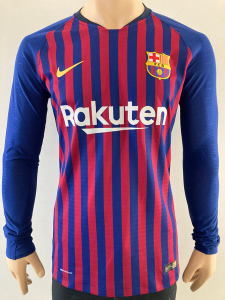 2018-2019 Barcelona Home Shirt Player Issue Champions Kitroom Long Sleeve New BNWT Size Small