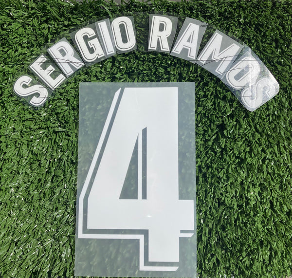2018 - 2019 Real Madrid Set Name Away Sergio Ramos 4 La Liga Avery Dennison 2020 - 2021 Human Race