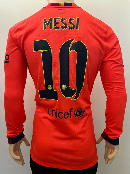 2010-2015 FC Barcelona Away Shirt Messi Player Issue Kitroom Long Sleeve La Liga Mint Size L