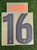 2025-2026 FC Barcelona Third Name Set and Number Fermin Lopez Player Issue Cup and Champions Stahls TextPrint