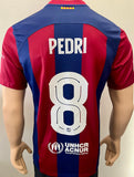 2023-2024 FC Barcelona Home Shirt Pedri Gonzalez Champions League Pre Owned Size M