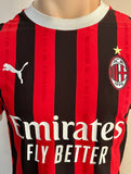 2024-2025 AC Milan Home Shirt Santiago Gimenez Player Issue Authentic Champions Multiple Sizes