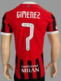 2024-2025 AC Milan Home Shirt Santiago Gimenez Player Issue Authentic Champions Multiple Sizes
