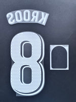 2021 2022 Avery Dennison Real Madrid Home kit Kroos name set and badge Liga Player Issue