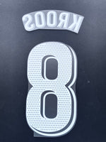 2021 2022 Avery Dennison Real Madrid Home kit Kroos name set and badge Liga Player Issue