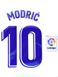 2021 2022 Avery Dennison Real Madrid Home kit Modric name set and badge Liga Player Issue